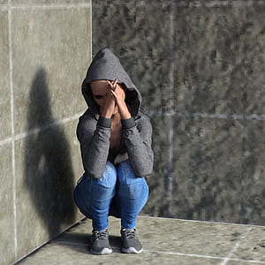 woman sitting on the corner thumbnail