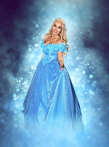 woman wearing Disney Frozen Elsa dress thumbnail