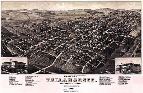 Tallahassee Cityscape in Florida in 1885 thumbnail