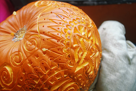 squash decoration beside white textile thumbnail