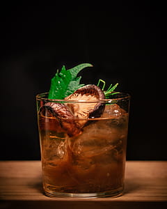 iced drink with green herb and mushroom top thumbnail