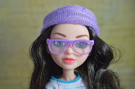 closeup photo of doll wearing purple eyeglasses thumbnail