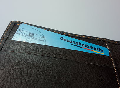 blue Gesundheistskarte card in leather case thumbnail