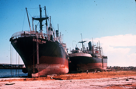 Damage to Big ships after Hurricane Camille in Mississippi thumbnail