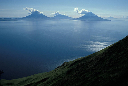 aerial photo of large calm body of water thumbnail