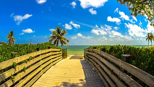 brown wooden dock near ocean under white clouds during daytime thumbnail