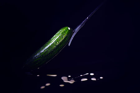 selective focus photography of green cucumber thumbnail