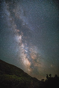 photo of mountain range under starry night thumbnail