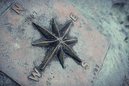 brown metal compass decor thumbnail
