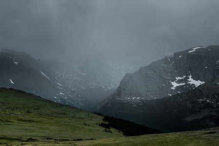 panoramic photography of foggy mountain during golden hour thumbnail