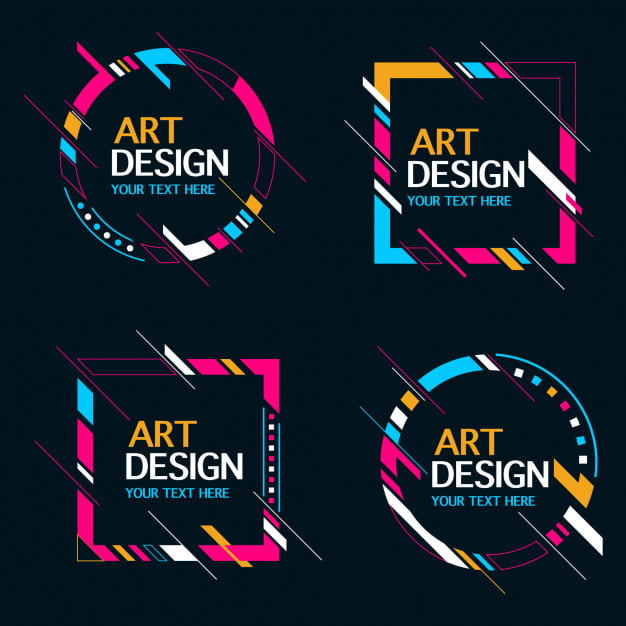 Abstract Shape Banner Frame Collection Eps File Free Graphics