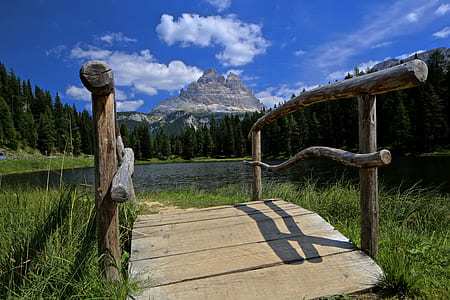 brown wooden bridge near body of water thumbnail