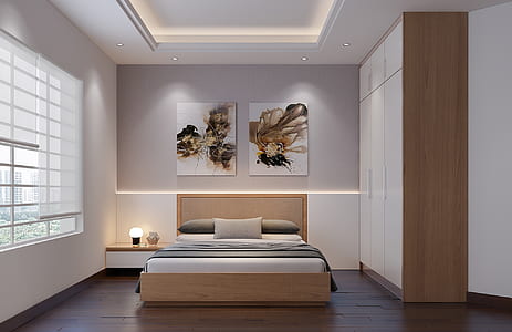 white and brown bedroom interior thumbnail