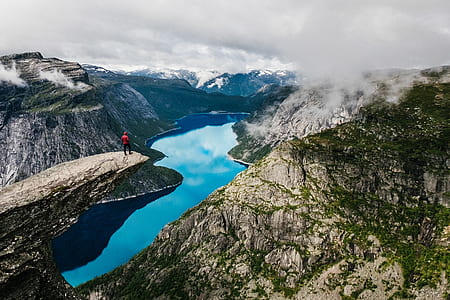 person standing on the edge of cliff thumbnail