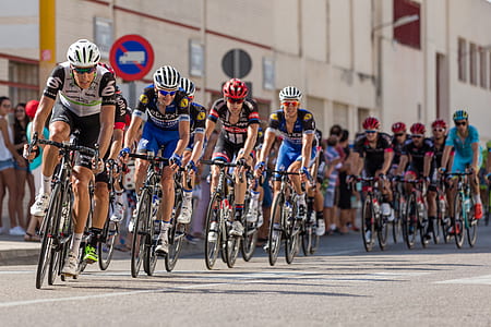 Panoramic View of People in Bicycles thumbnail