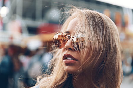 Blonde Hair Sunglasses Photo thumbnail