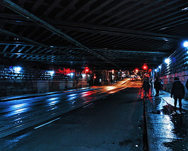 people walking on pathwalk beside road thumbnail