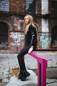 Portrait of young woman on the street thumbnail