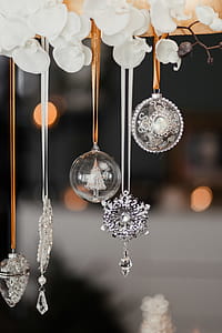 Silver Christmas decorations thumbnail