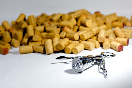 brown cork lot with gray stainless steel cork opener thumbnail