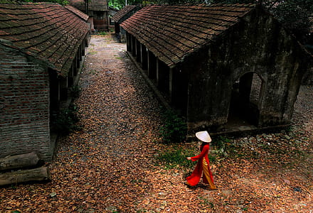 person walking near abandoned house thumbnail