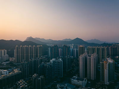 aerial photography of city during sunset thumbnail