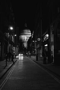 grayscale photography of alley thumbnail