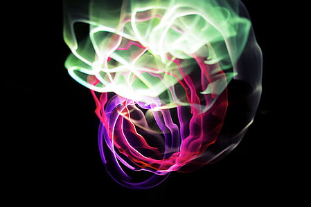 green, red, and purple abstract art thumbnail