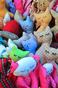 assorted-color cat plush toy lot thumbnail