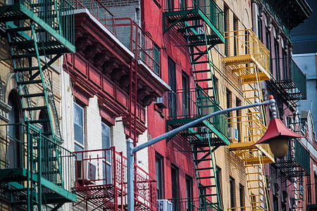 green fire exit stairs thumbnail