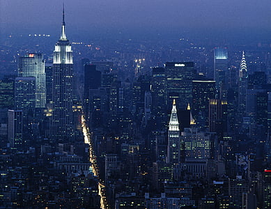 New York skyline at night thumbnail