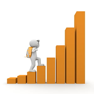 stick man climbing orange bar graph thumbnail