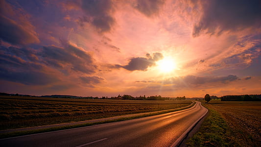 road during golden hour thumbnail