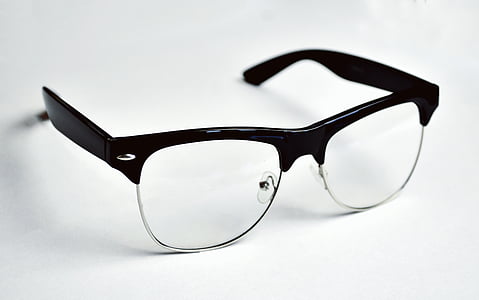 clubmaster eyeglasses with black frames thumbnail