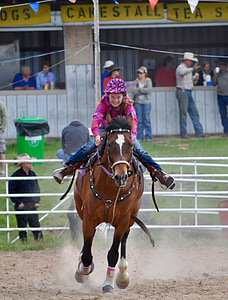 girl riding horse inside white fences thumbnail