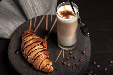 croissant bread with capuccino beside thumbnail