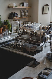 gray espresso maker on gray marble top thumbnail