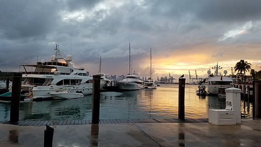 white yacht under the cloudy sky thumbnail