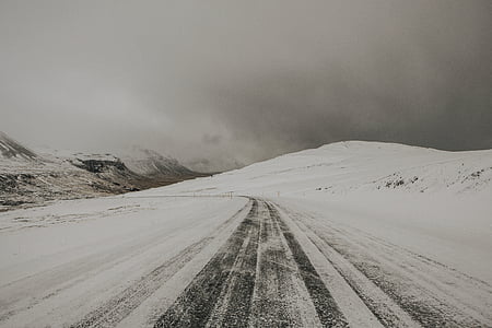 landscape photography of road covered with snow thumbnail