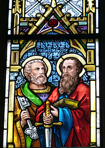 two religious man tiffany-glass wall decor thumbnail