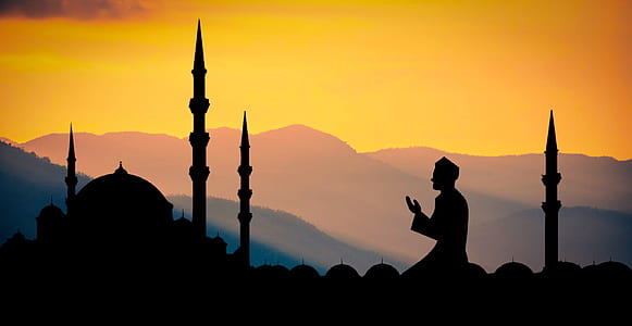 silhouette of man praying on temple thumbnail