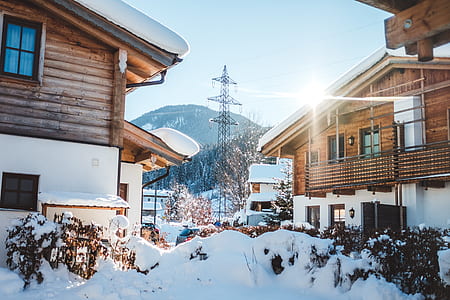 Houses in City during Winter thumbnail
