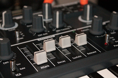 macro photography of mixer console thumbnail