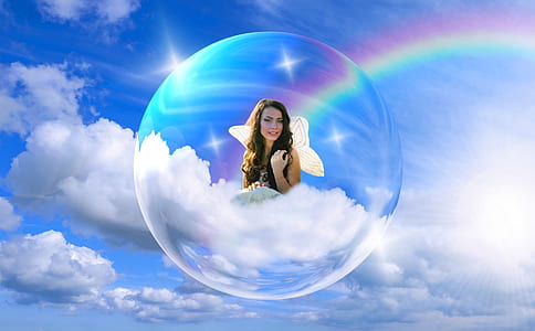 woman on he clouds with bubble thumbnail