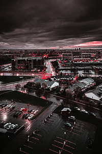 aerial photo of parking lot with cars thumbnail