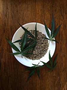 green marijuana leaves on white bowl thumbnail