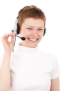 woman in white turtleneck shirt wearing headset thumbnail