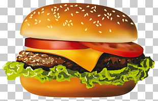 Hamburger Veggie burger Cheeseburger Buffalo burger Vegetarian cuisine, Hamburger , cheeseburger artwork PNG clipart