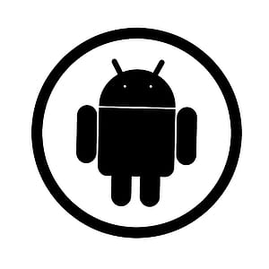 Black and white icon of Android logo thumbnail