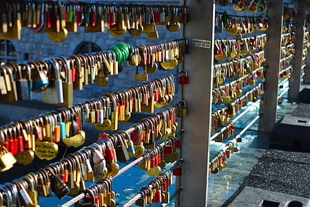 assorted padlocks in bridge thumbnail